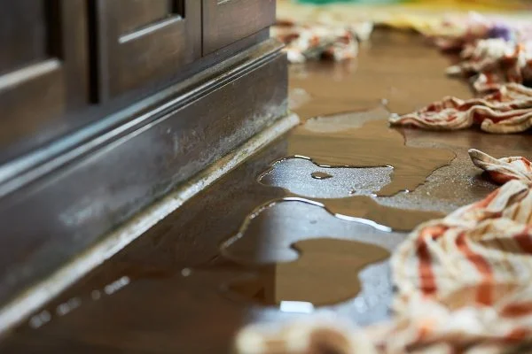 water damage on the floor